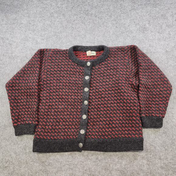 Vintage LL Bean Sweater Womens Medium Birdseye Wool Knit Cardigan Norway 90s - Picture 3 of 14